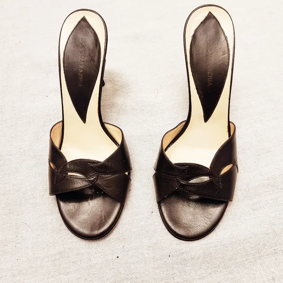 BCBG Brown Slip-On Sandal Heels - Size 7 - Picture 1 of 6